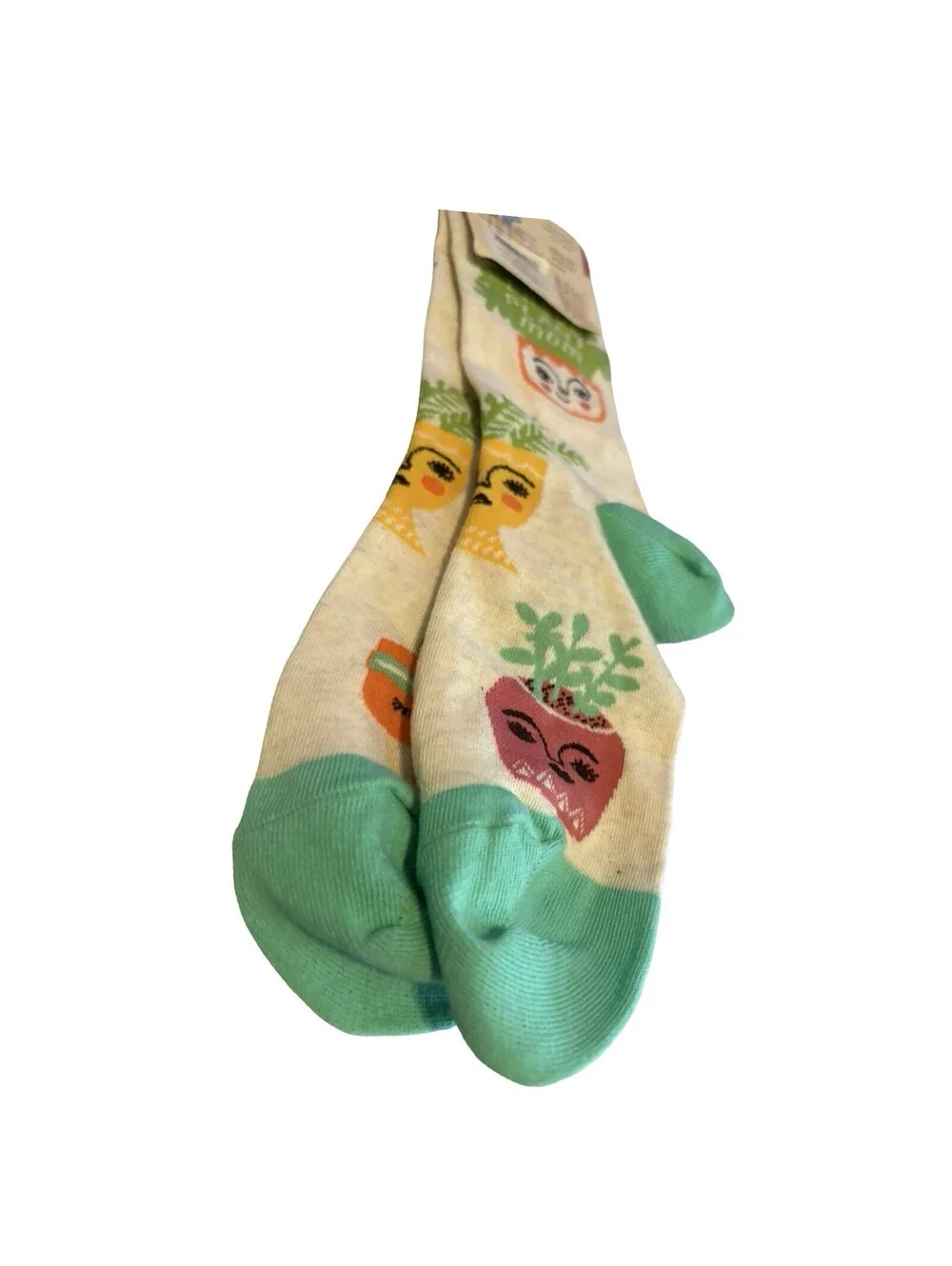 Blue Q Socks Proud Plant Mom Women's Crew Socks Sz 5-10 BNWT Soft Combed Cotton